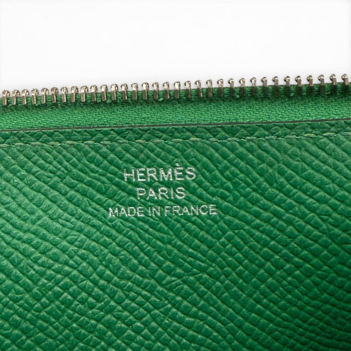 Very Good HERMES Clutch bag Calvi GM black Epsom Leather mens