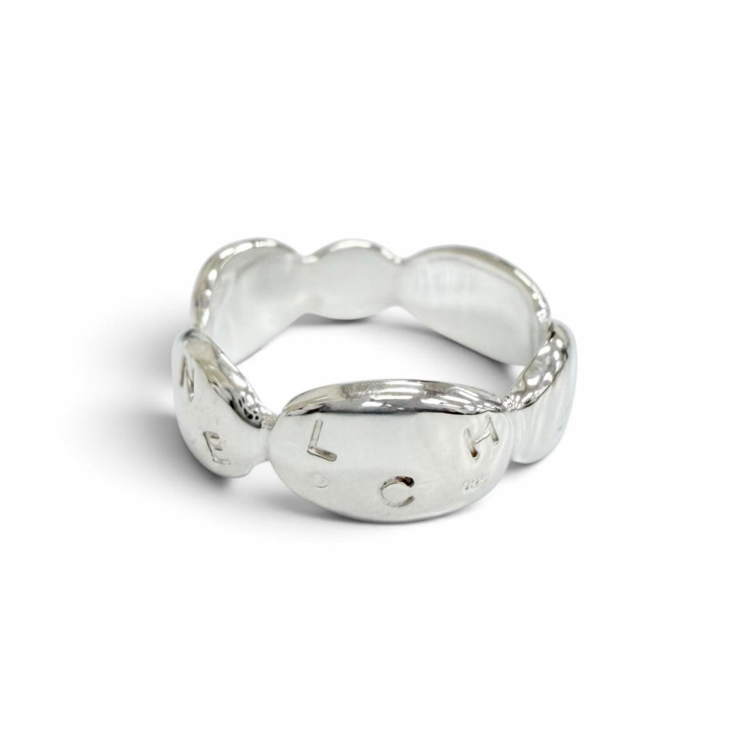Excellent CHANEL Camellia Logo Ring, Finger Ring, Petal Motif Silver 925 Women