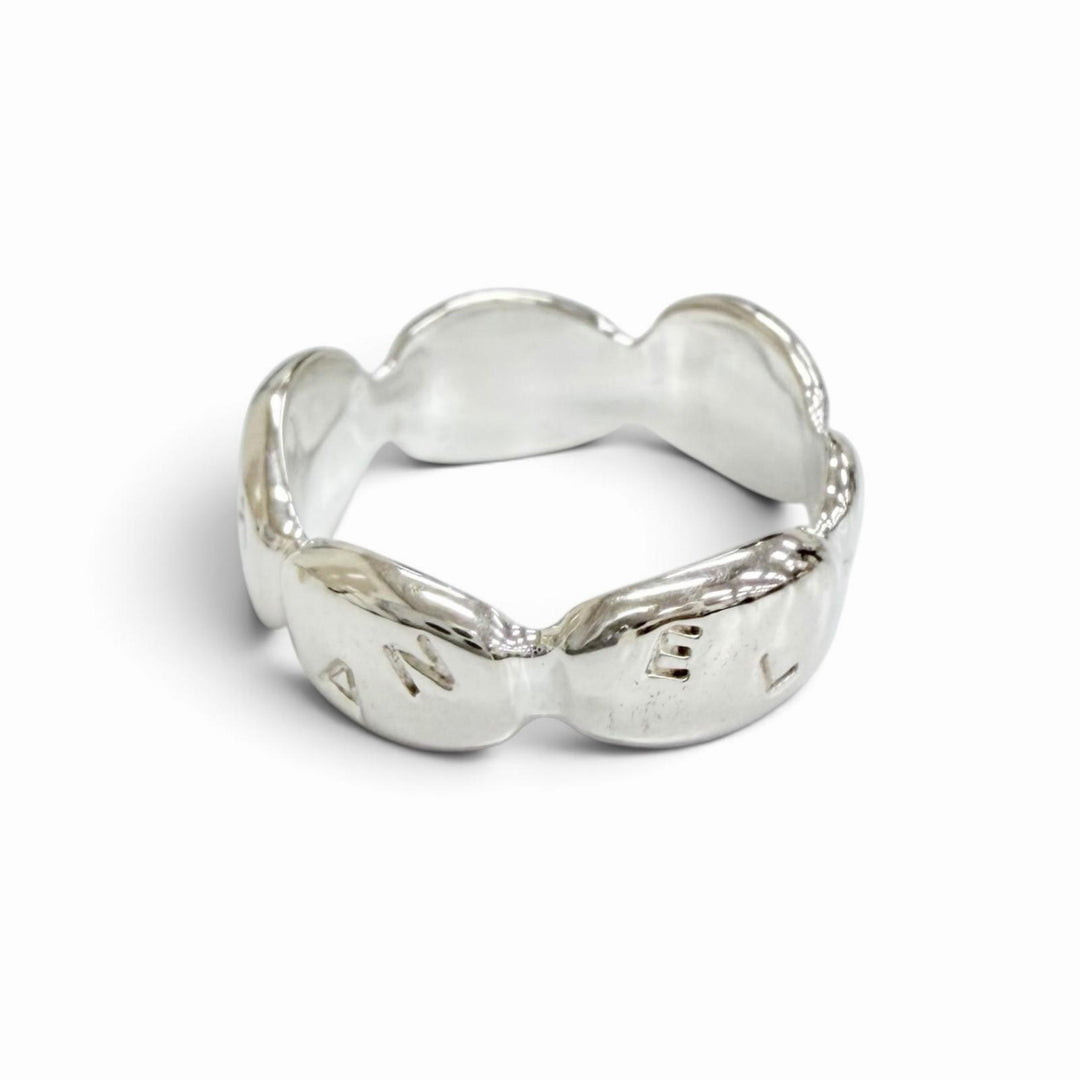 Excellent CHANEL Camellia Logo Ring, Finger Ring, Petal Motif Silver 925 Women