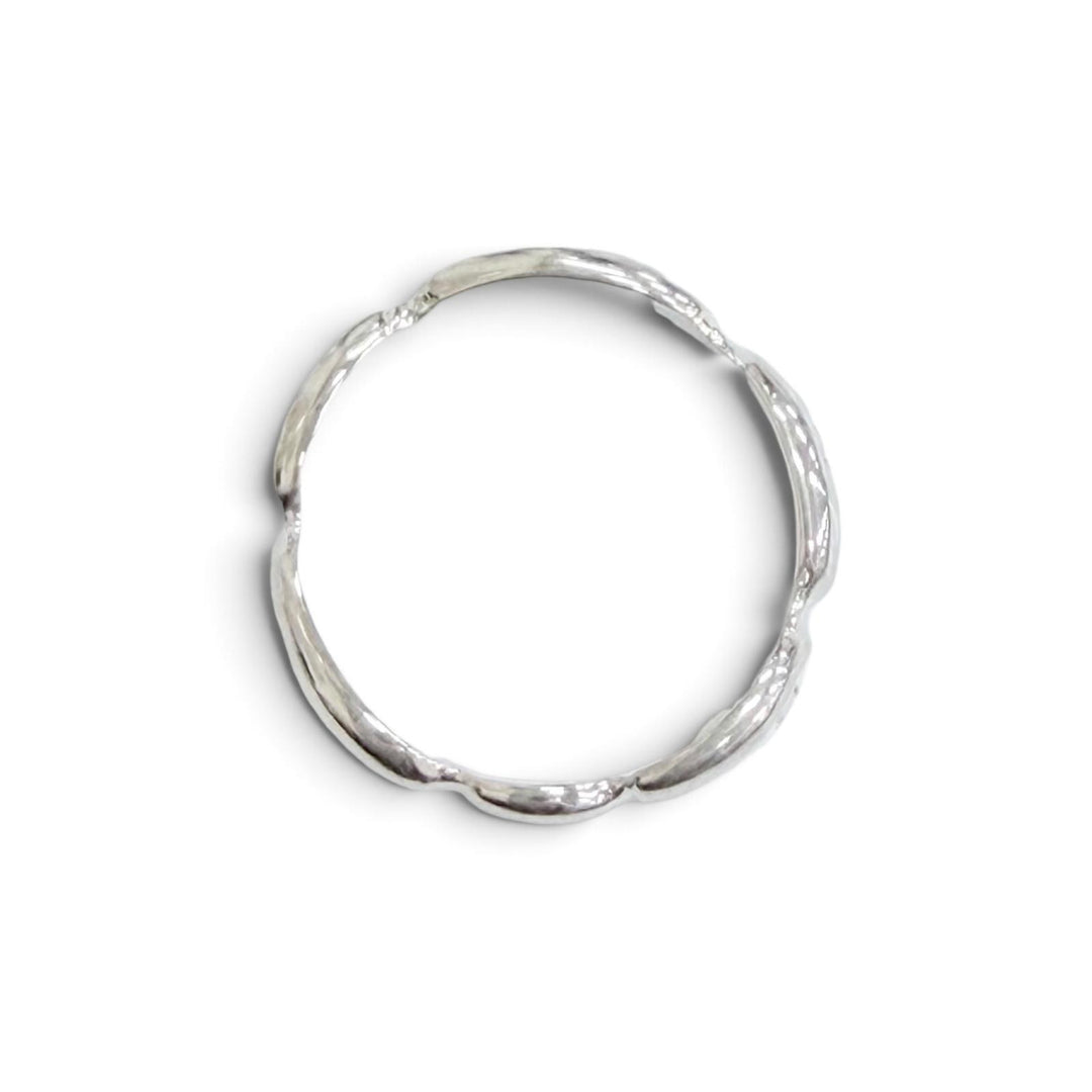 Excellent CHANEL Camellia Logo Ring, Finger Ring, Petal Motif Silver 925 Women