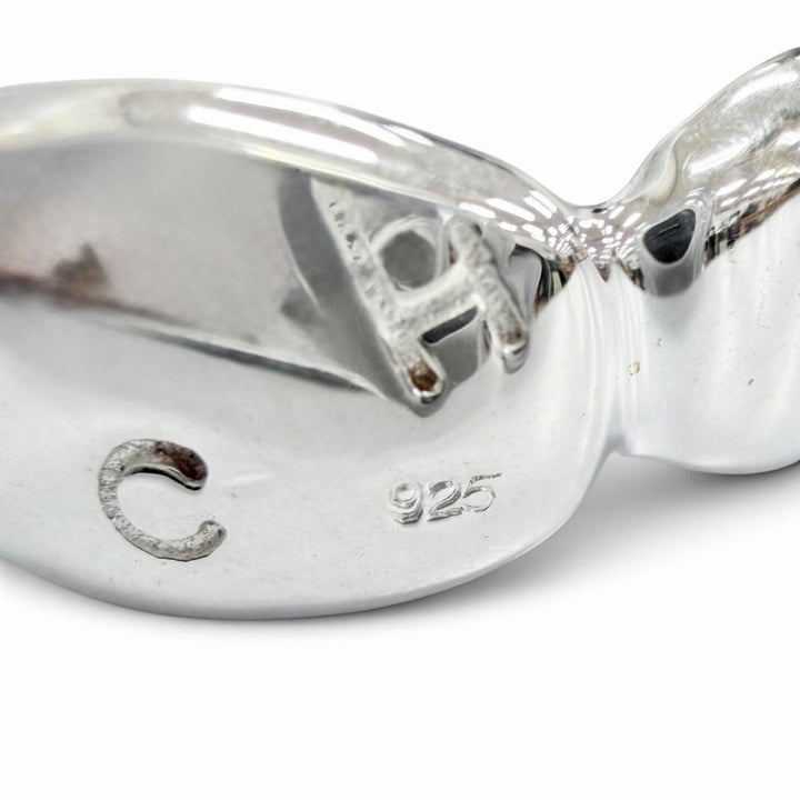 Excellent CHANEL Camellia Logo Ring, Finger Ring, Petal Motif Silver 925 Women