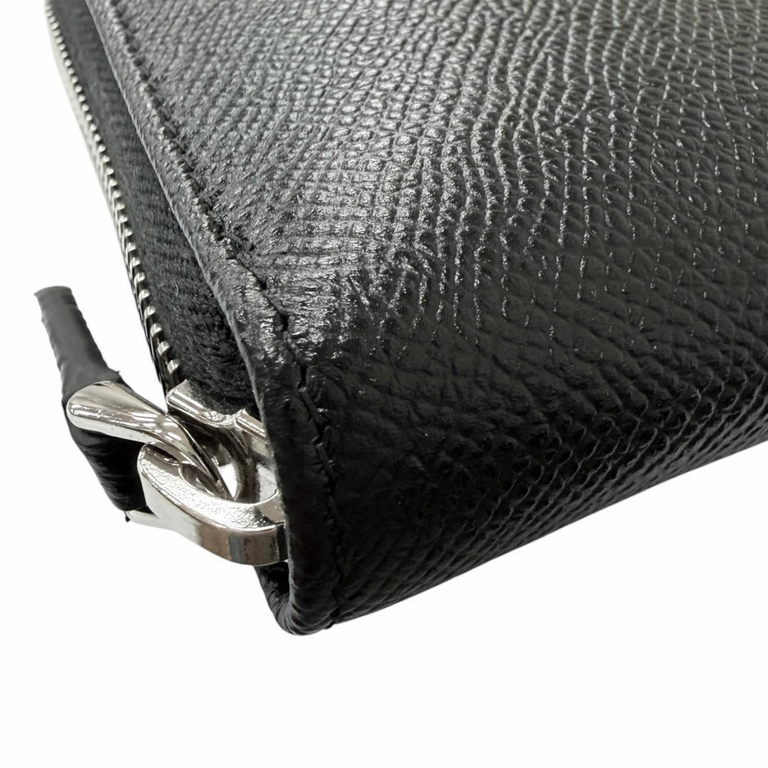 Excellent BVLGARI Purse Bvlgari Bvlgari Man Round Zip black leather mens 284230