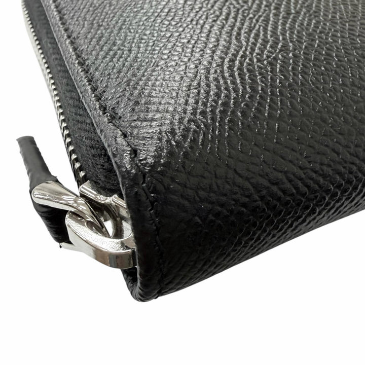 Excellent BVLGARI Purse Bvlgari Bvlgari Man Round Zip black leather mens 284230
