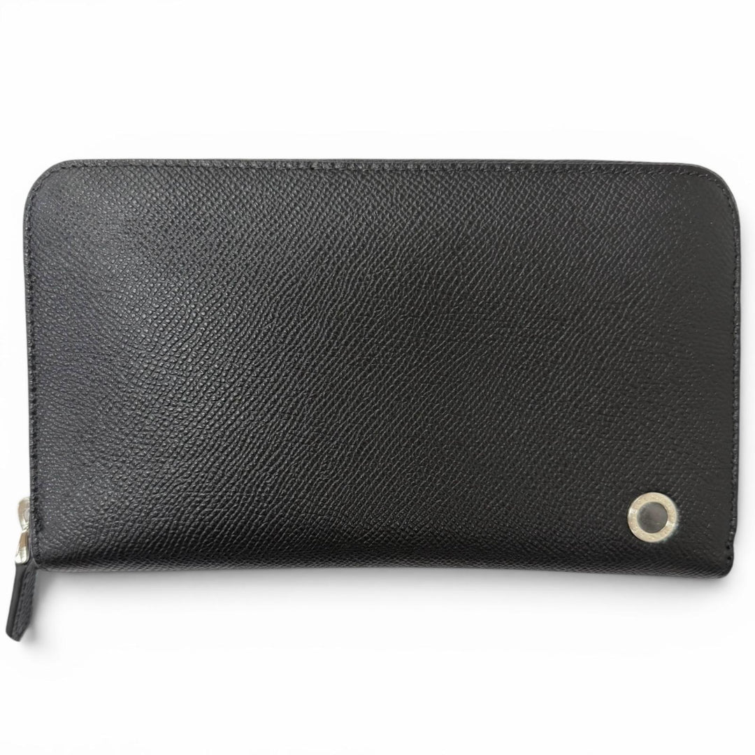 Excellent BVLGARI Purse Bvlgari Bvlgari Man Round Zip black leather mens 284230