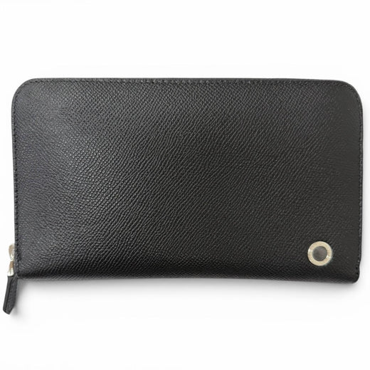 Excellent BVLGARI Purse Bvlgari Bvlgari Man Round Zip black leather mens 284230