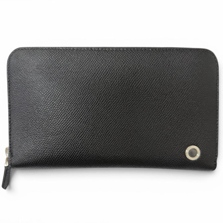 Excellent BVLGARI Purse Bvlgari Bvlgari Man Round Zip black leather mens 284230
