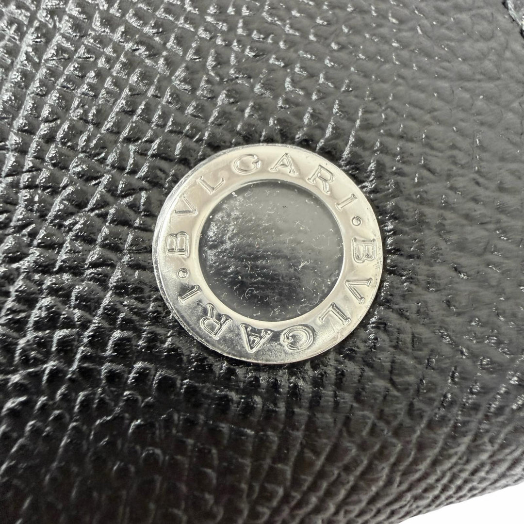 Excellent BVLGARI Purse Bvlgari Bvlgari Man Round Zip black leather mens 284230