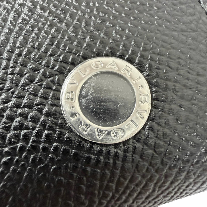 Excellent BVLGARI Purse Bvlgari Bvlgari Man Round Zip black leather mens 284230