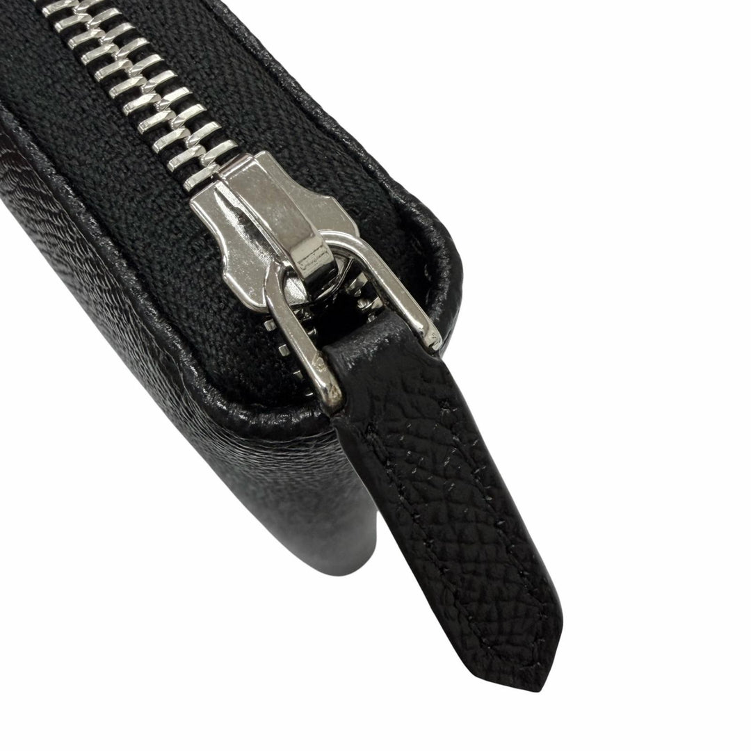 Excellent BVLGARI Purse Bvlgari Bvlgari Man Round Zip black leather mens 284230