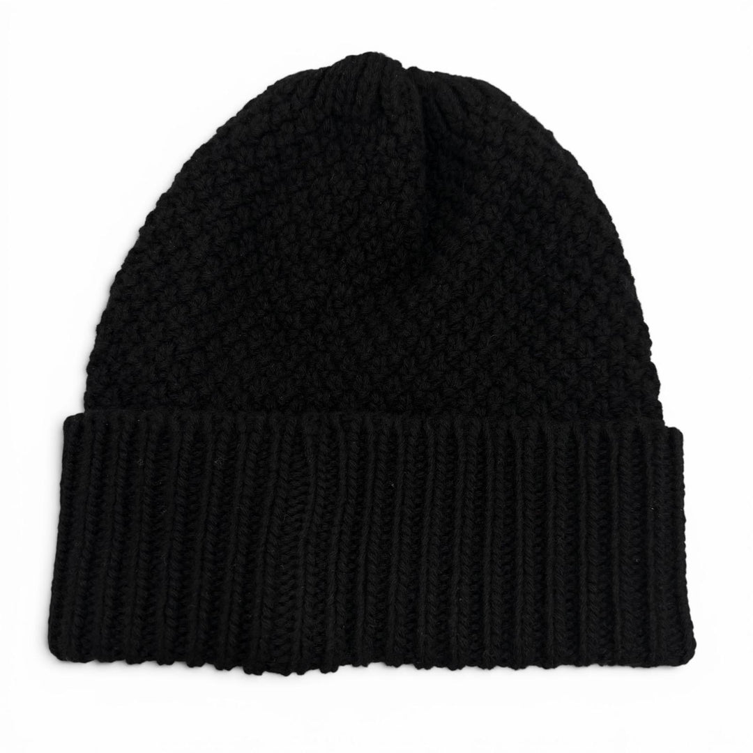 Great CHANEL Knit cap COCO Mark hat black cashmere Women