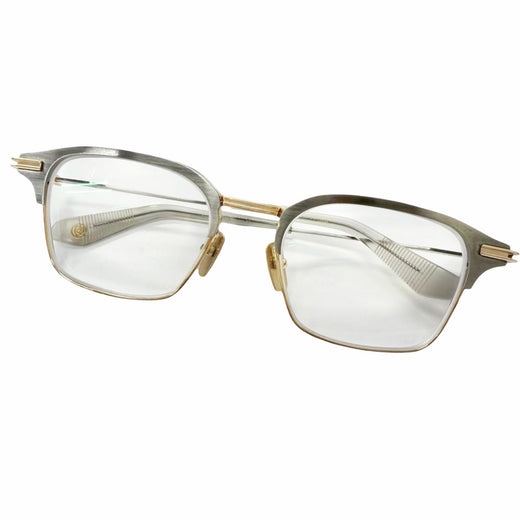 Great DITA Glasses TYPOGRAPHER Browline Half-Rim Silver Titanium mens DTX142