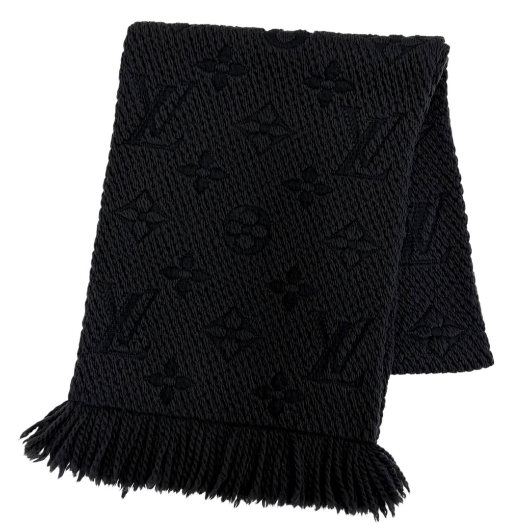 Great LOUIS VUITTON Scarf Escalp Logo Mania Monogram Black series wool M72431