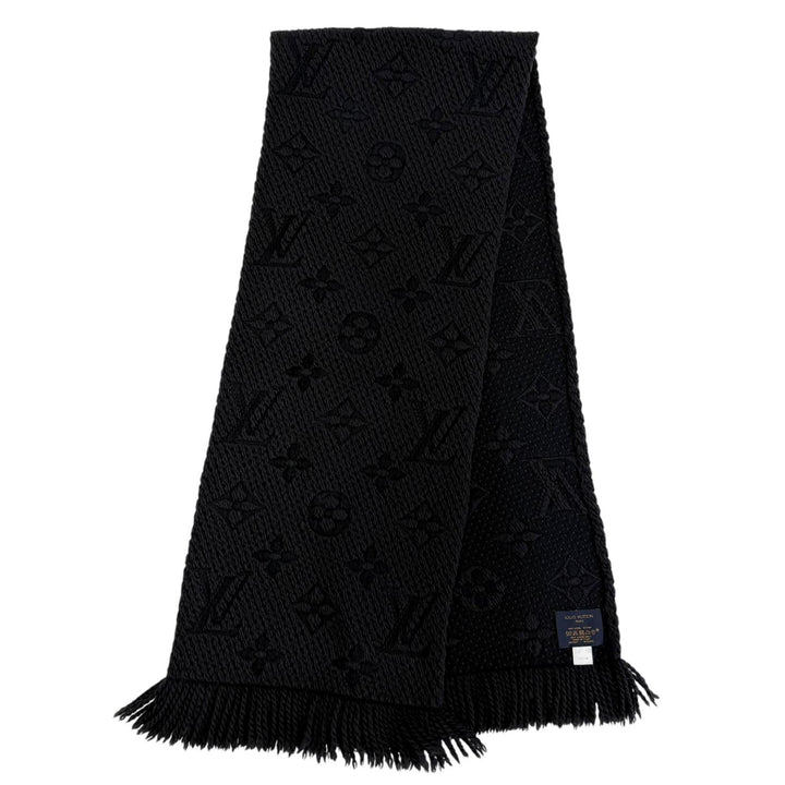 Great LOUIS VUITTON Scarf Escalp Logo Mania Monogram Black series wool M72431