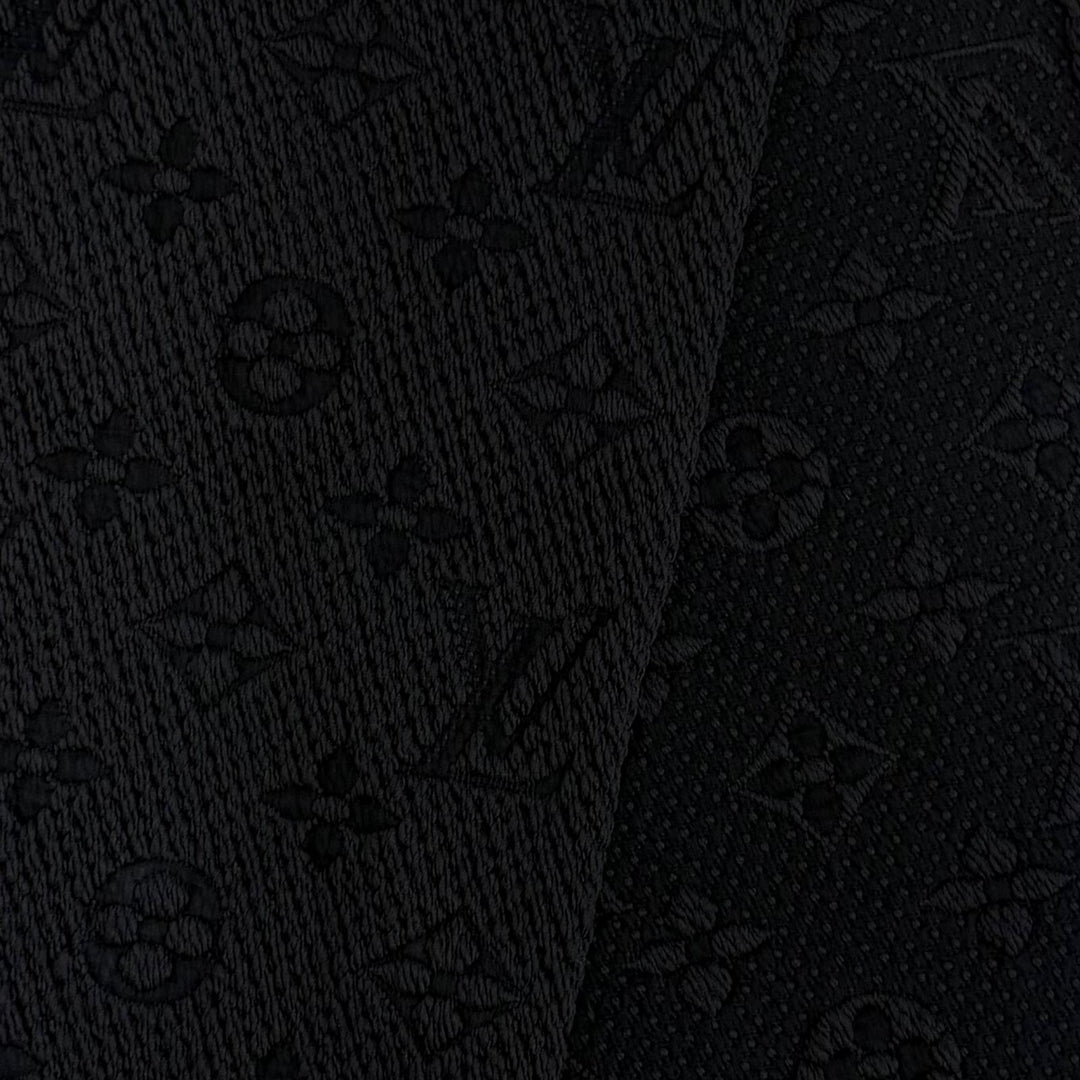 Great LOUIS VUITTON Scarf Escalp Logo Mania Monogram Black series wool M72431