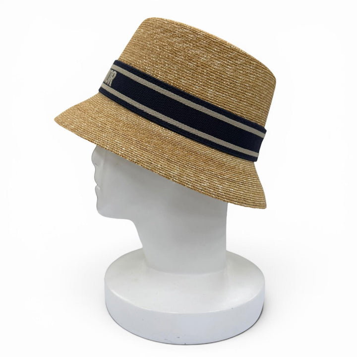 Great Christian Dior hat Logo-emblazoned straw hat bucket straw 56 11DRT952G180