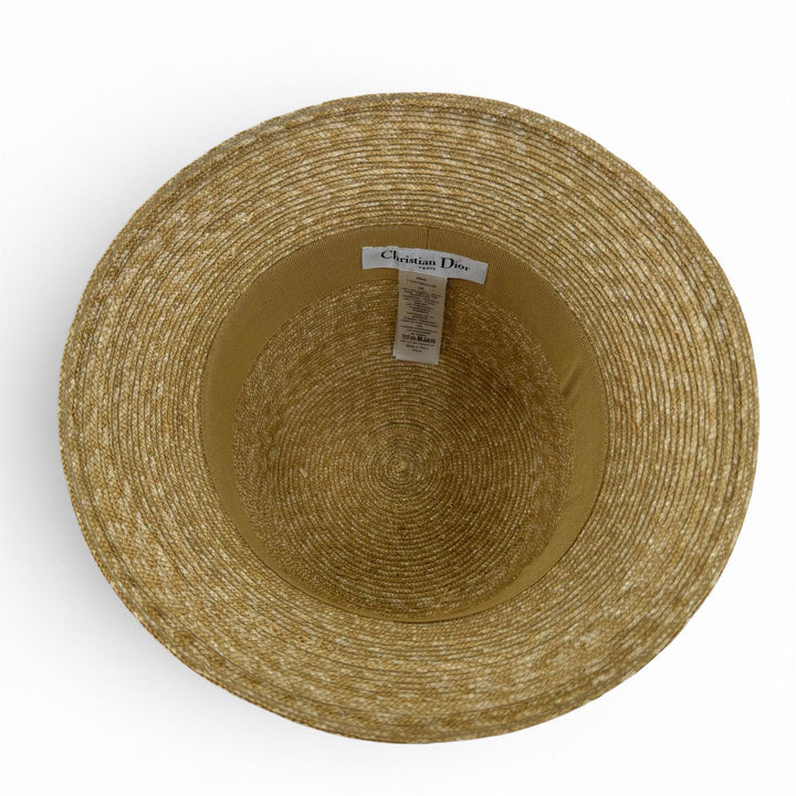 Great Christian Dior hat Logo-emblazoned straw hat bucket straw 56 11DRT952G180
