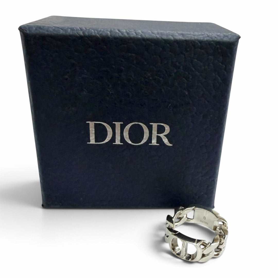 Great DIOR Ring ring CD ICON Chain link Silver AG925 mens S R0977HOMST