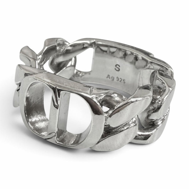 Great DIOR Ring ring CD ICON Chain link Silver AG925 mens S R0977HOMST