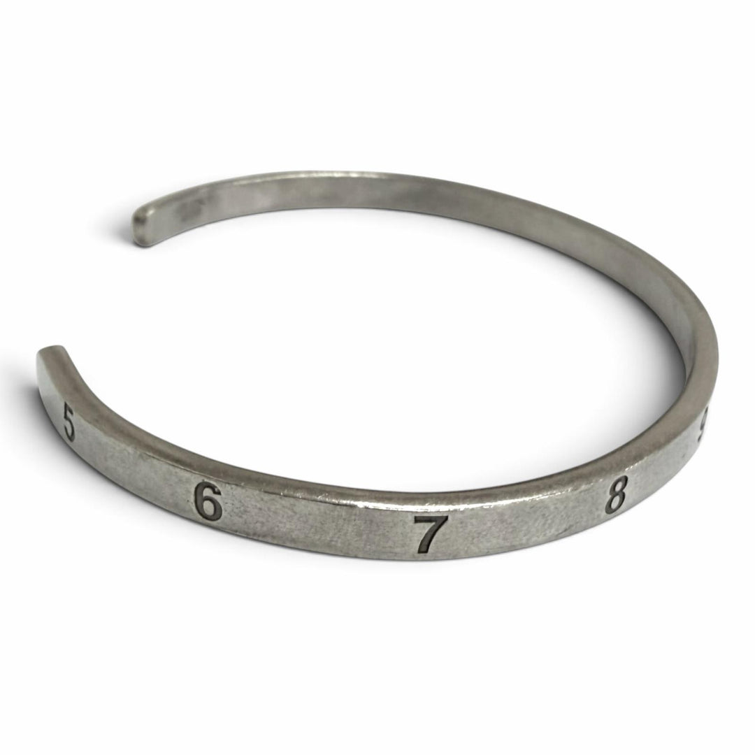 Great Maison Margiela 11 Bangle Number Logo Slim Cuff Silver SV925
