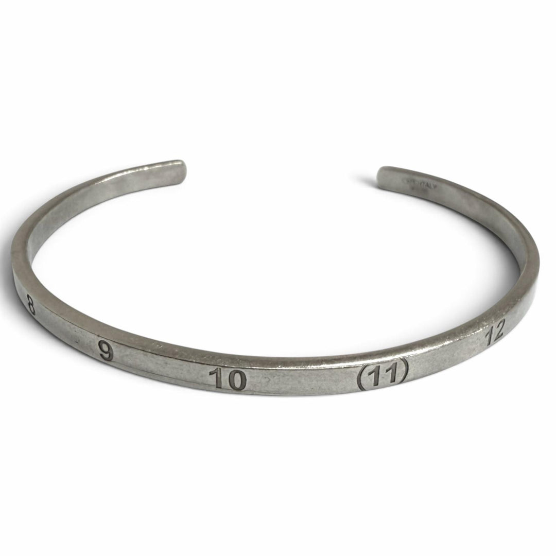 Great Maison Margiela 11 Bangle Number Logo Slim Cuff Silver SV925