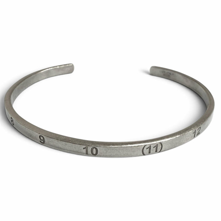 Great Maison Margiela 11 Bangle Number Logo Slim Cuff Silver SV925