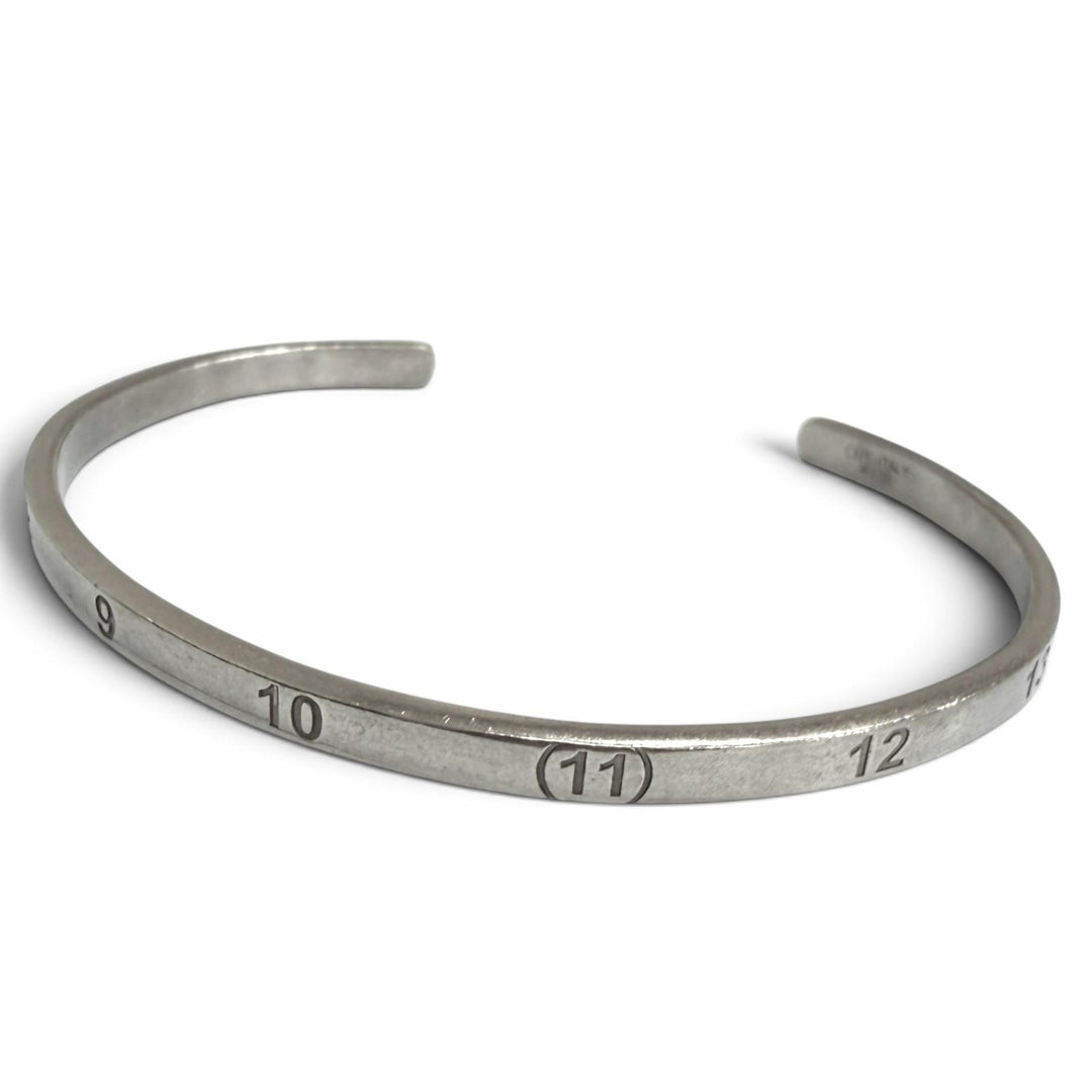 Great Maison Margiela 11 Bangle Number Logo Slim Cuff Silver SV925