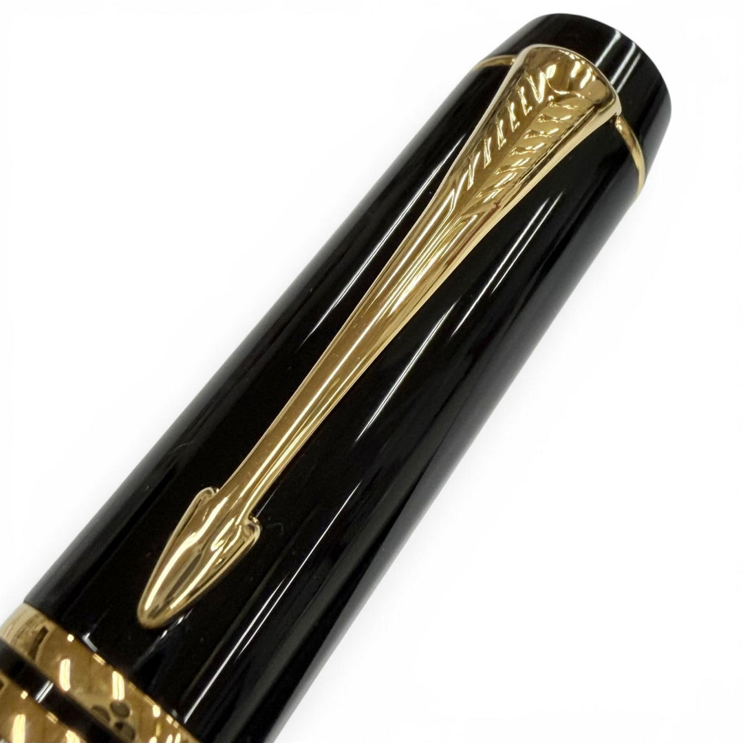 Excellent PARKER fountain pen Duofold Classic Centennial Black GT 18K mens
