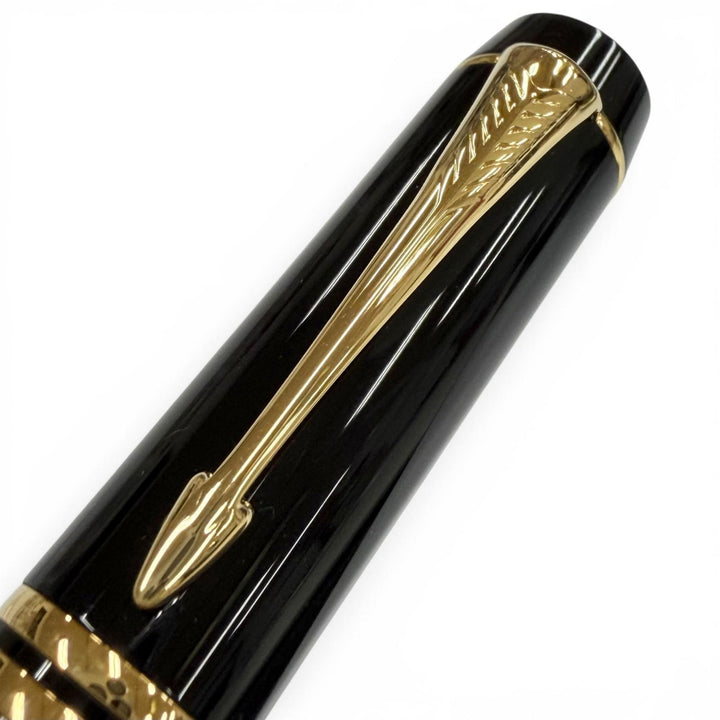 Excellent PARKER fountain pen Duofold Classic Centennial Black GT 18K mens