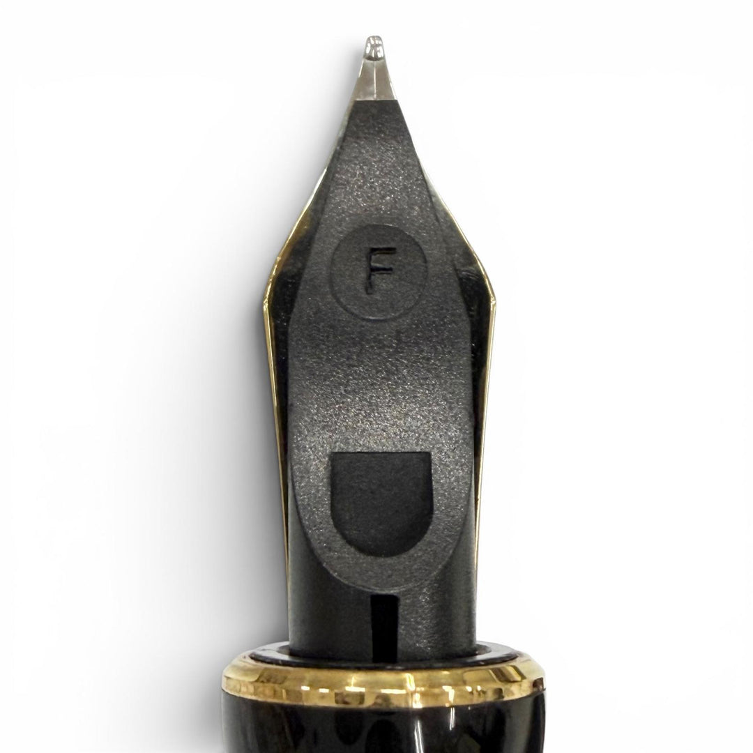 Excellent PARKER fountain pen Duofold Classic Centennial Black GT 18K mens
