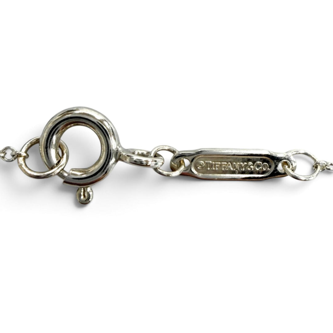 Great TIFFANY&Co. Necklace Pink Double Heart Tag Pendant Mini Silver AG925 Women