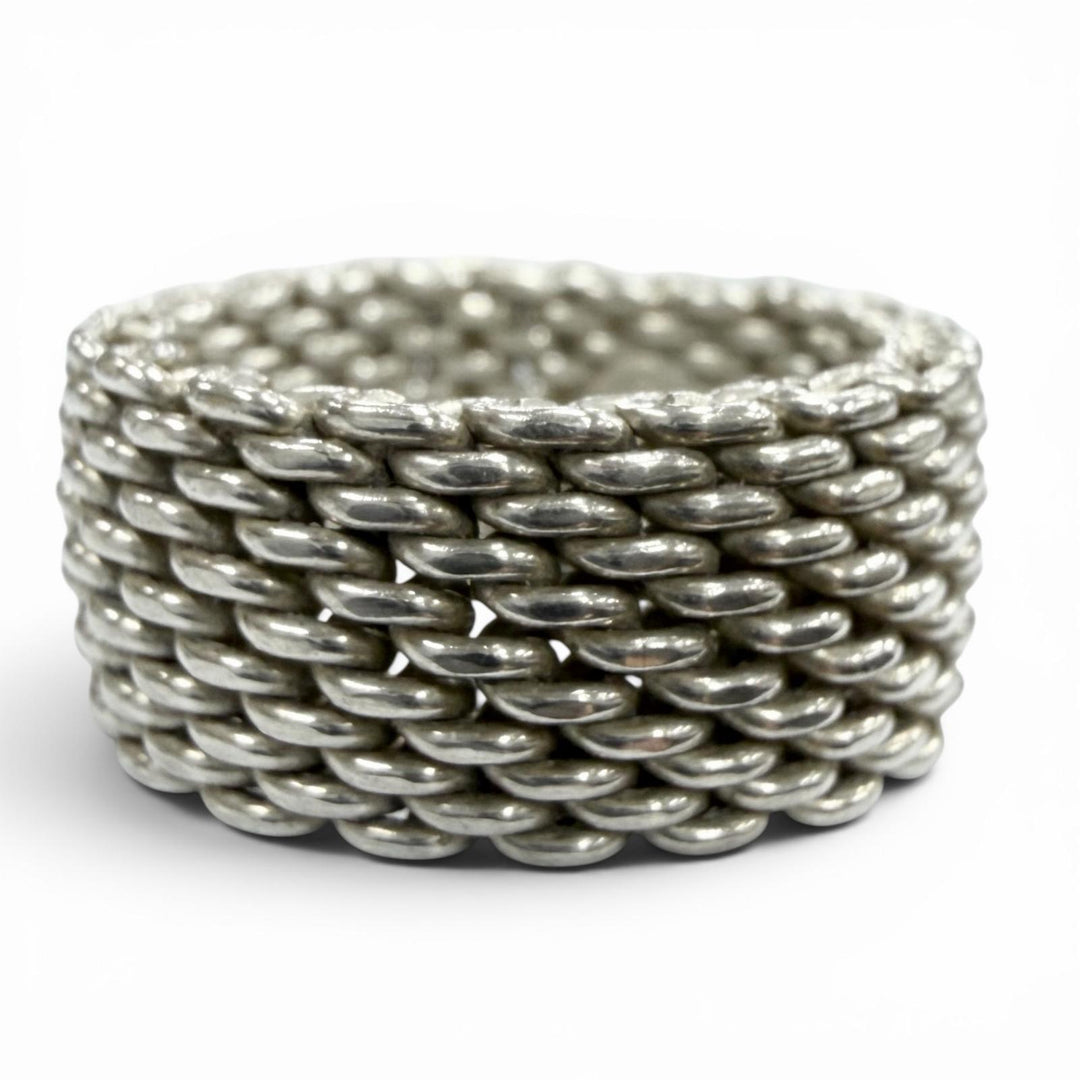 Great TIFFANY&Co. Ring ring Somerset mesh Silver 925 mens