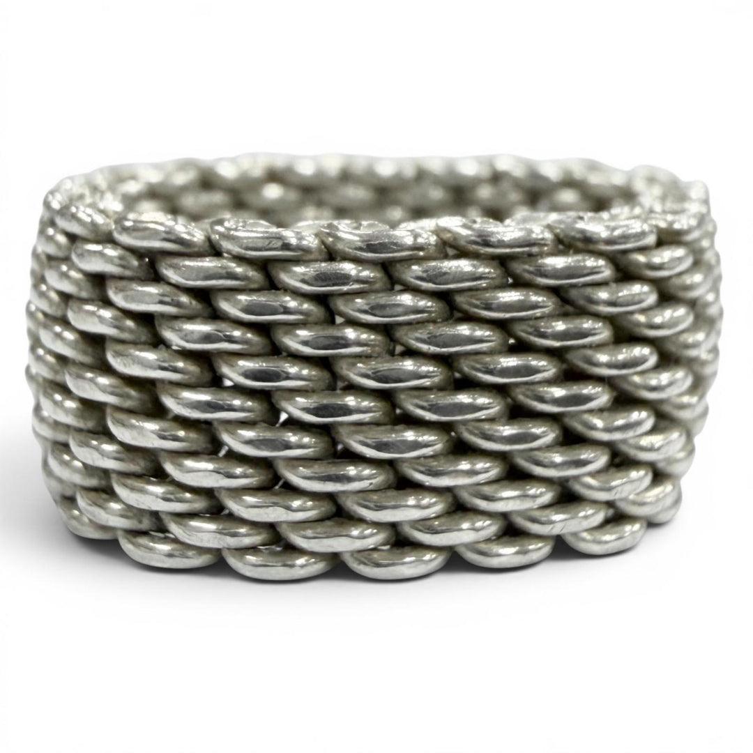 Great TIFFANY&Co. Ring ring Somerset mesh Silver 925 mens