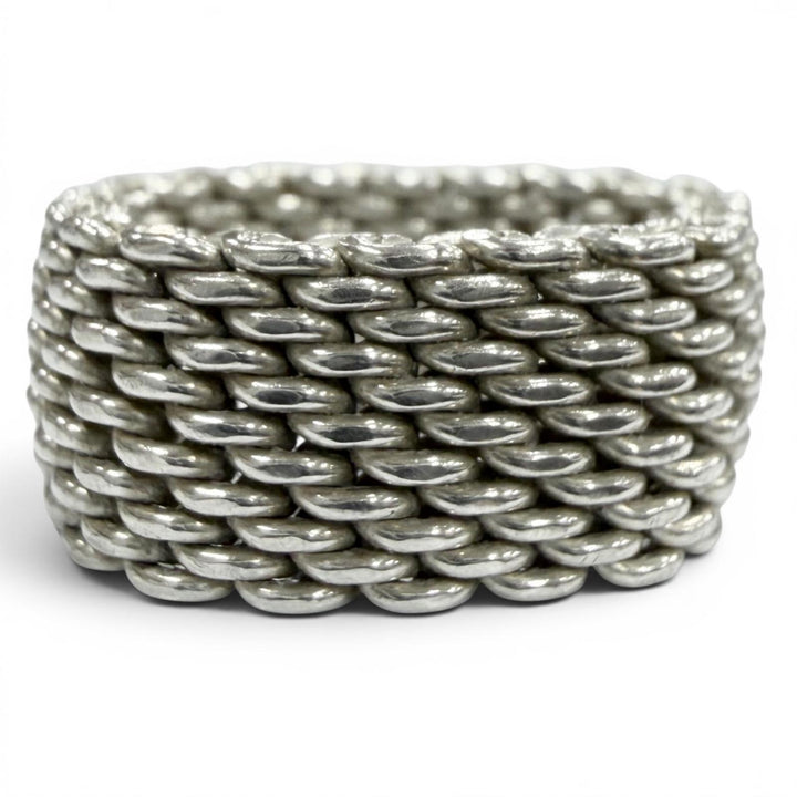 Great TIFFANY&Co. Ring ring Somerset mesh Silver 925 mens