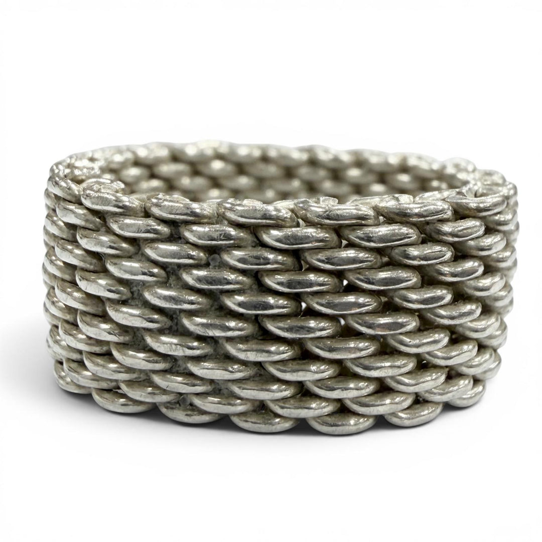 Great TIFFANY&Co. Ring ring Somerset mesh Silver 925 mens