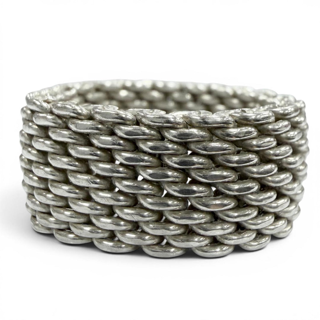 Great TIFFANY&Co. Ring ring Somerset mesh Silver 925 mens