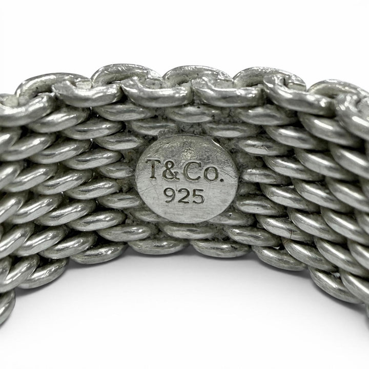 Great TIFFANY&Co. Ring ring Somerset mesh Silver 925 mens