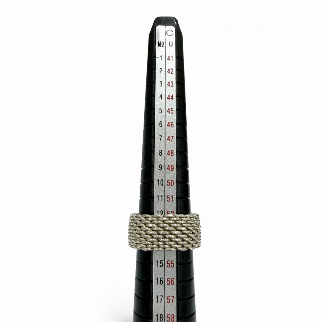 Great TIFFANY&Co. Ring ring Somerset mesh Silver 925 mens