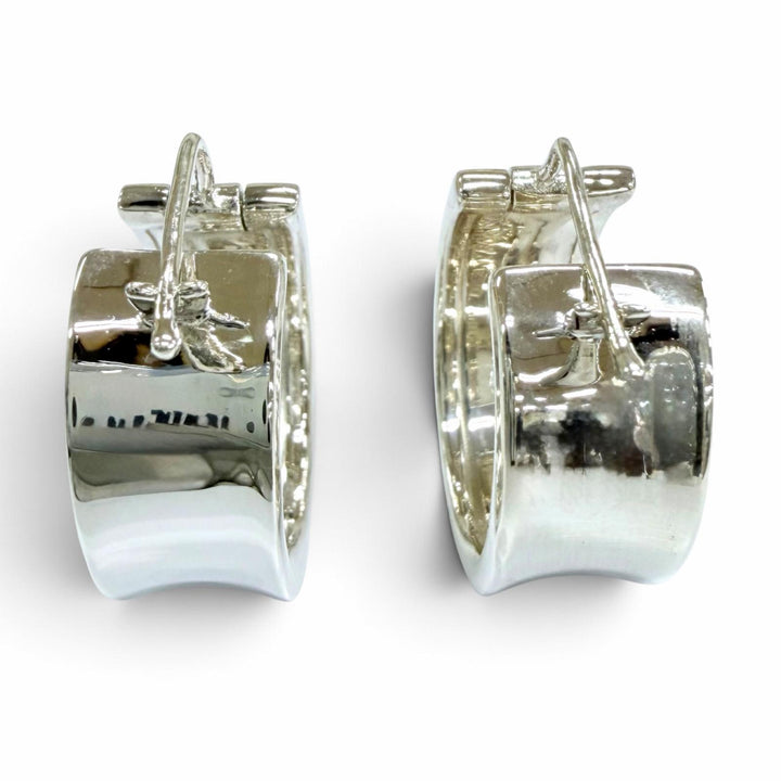 Excellent TIFFANY&Co. Pierce 1837 Narrow Hoop Earrings Silver 925 Women