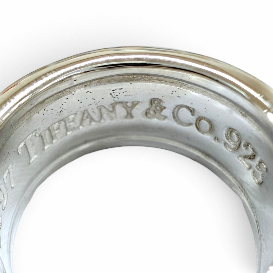 Excellent TIFFANY&Co. Pierce 1837 Narrow Hoop Earrings Silver 925 Women