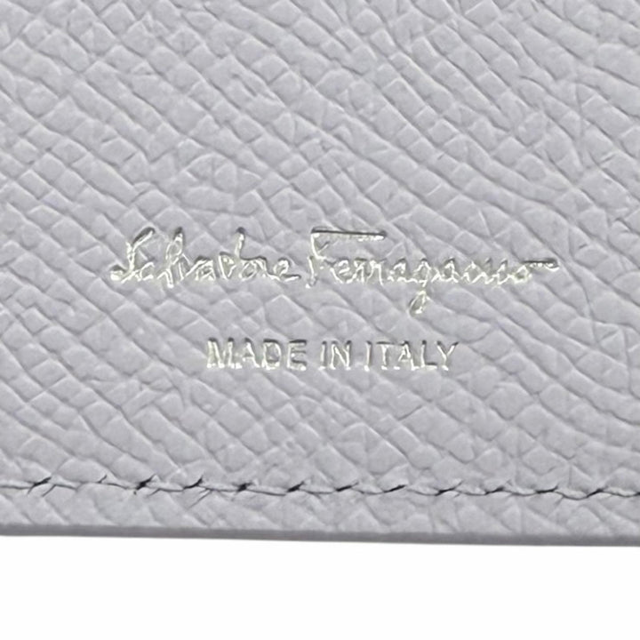 Pristine FERRAGAMO Purse Double Gancini Leather Long Wallet leather 22D 779