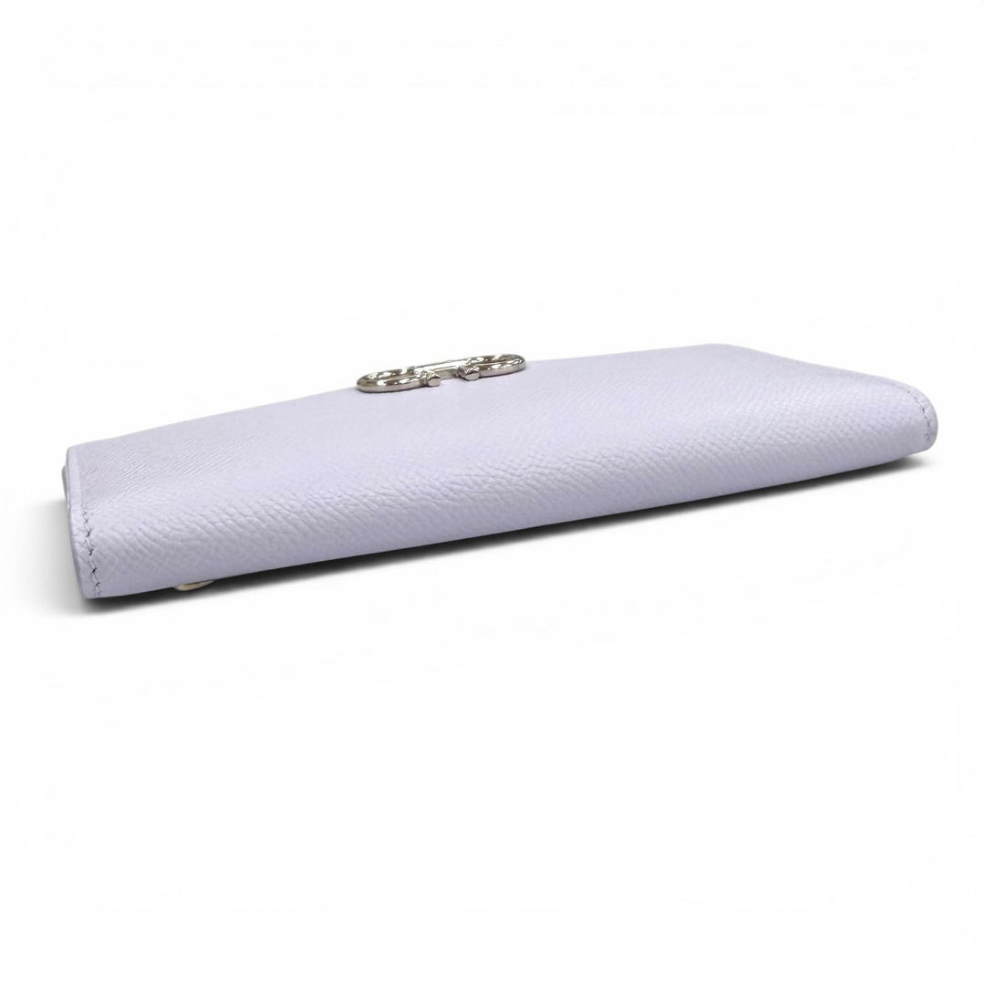 Pristine FERRAGAMO Purse Double Gancini Leather Long Wallet leather 22D 779