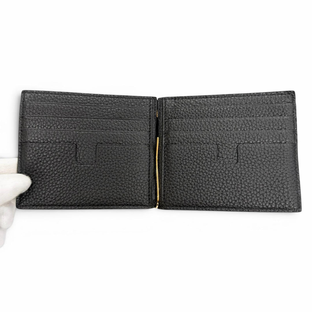 Excellent TOM FORD Bifold Wallet SOFT GRAIN LEATHER T LINE MONEY CLIP WALLET