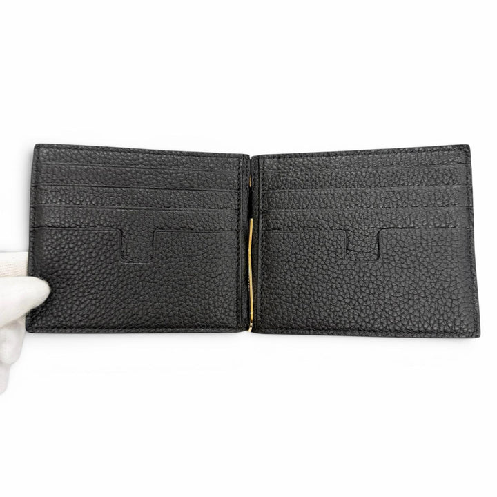 Excellent TOM FORD Bifold Wallet SOFT GRAIN LEATHER T LINE MONEY CLIP WALLET
