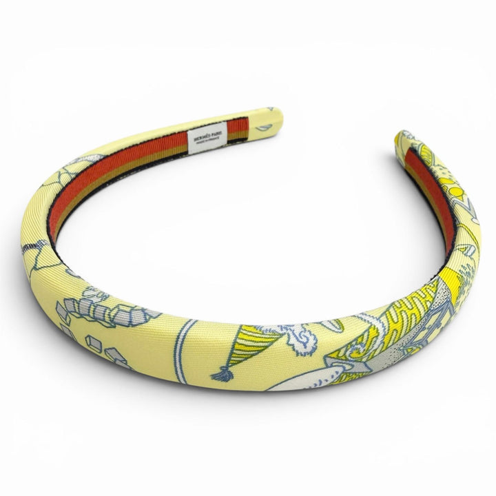 Pristine HERMES Katyusha Elsa headband hair band hair accessory Yellow silk