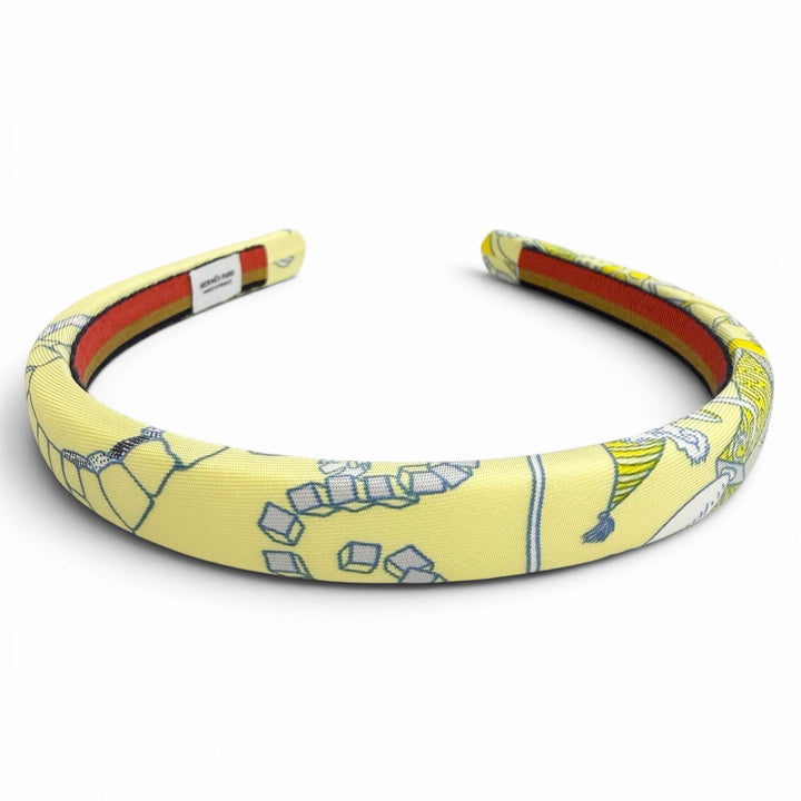 Pristine HERMES Katyusha Elsa headband hair band hair accessory Yellow silk