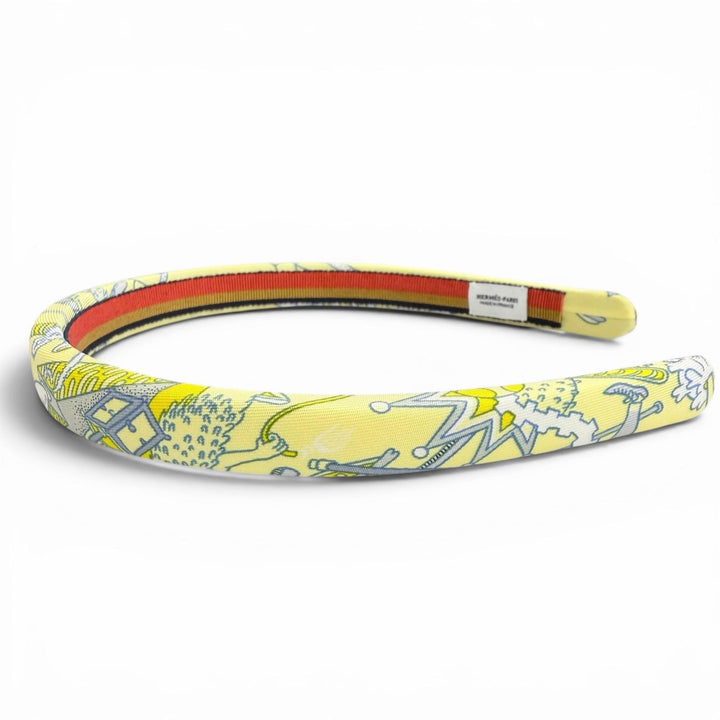 Pristine HERMES Katyusha Elsa headband hair band hair accessory Yellow silk