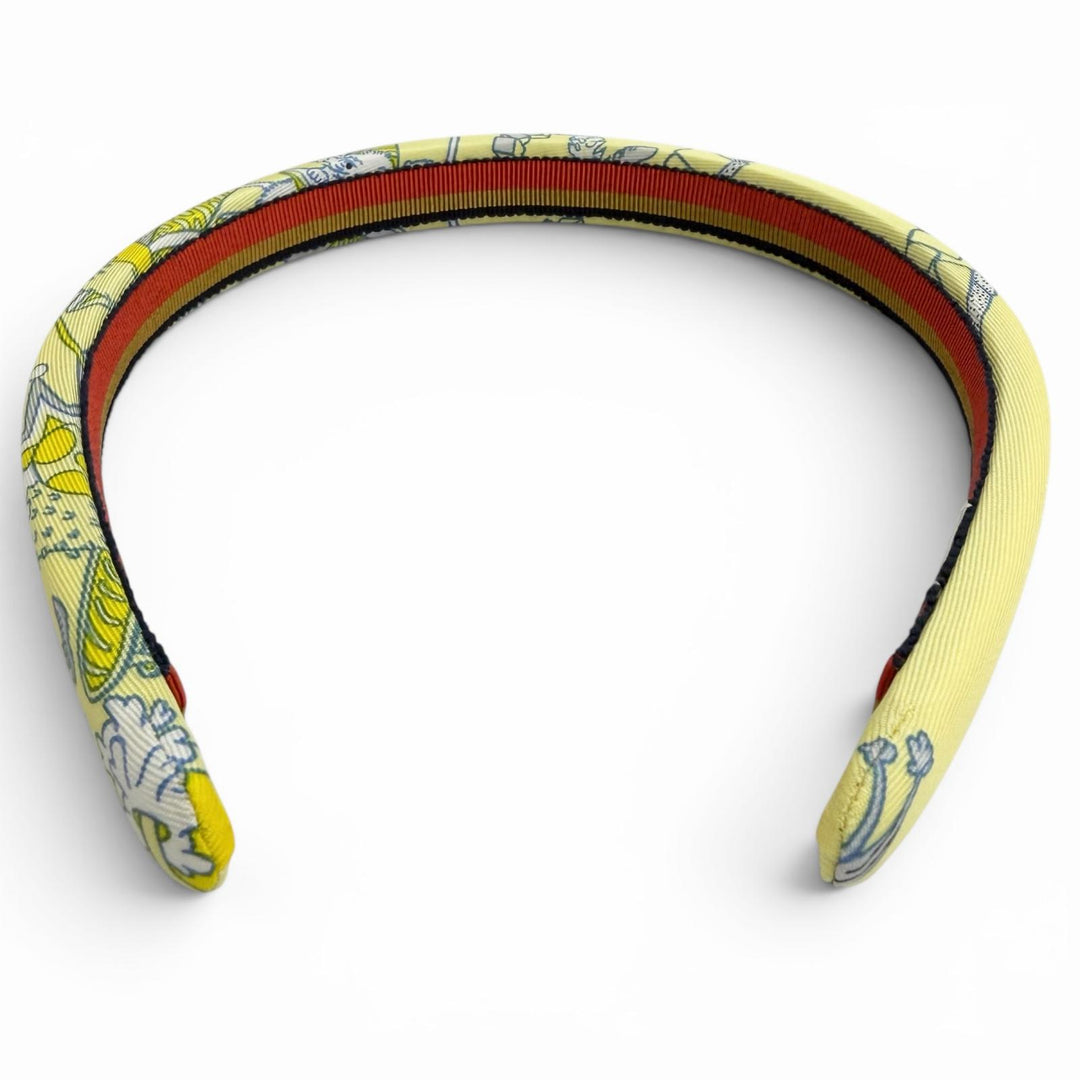 Pristine HERMES Katyusha Elsa headband hair band hair accessory Yellow silk