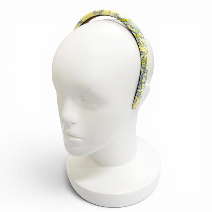 Pristine HERMES Katyusha Elsa headband hair band hair accessory Yellow silk