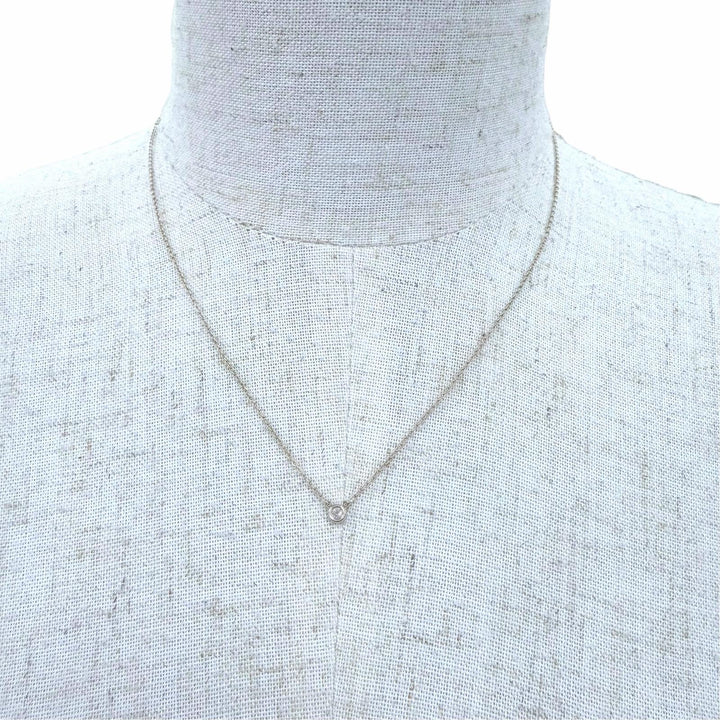 Excellent TIFFANY&Co. Necklace By the Yard Single Diamond Pendant Silver AG925