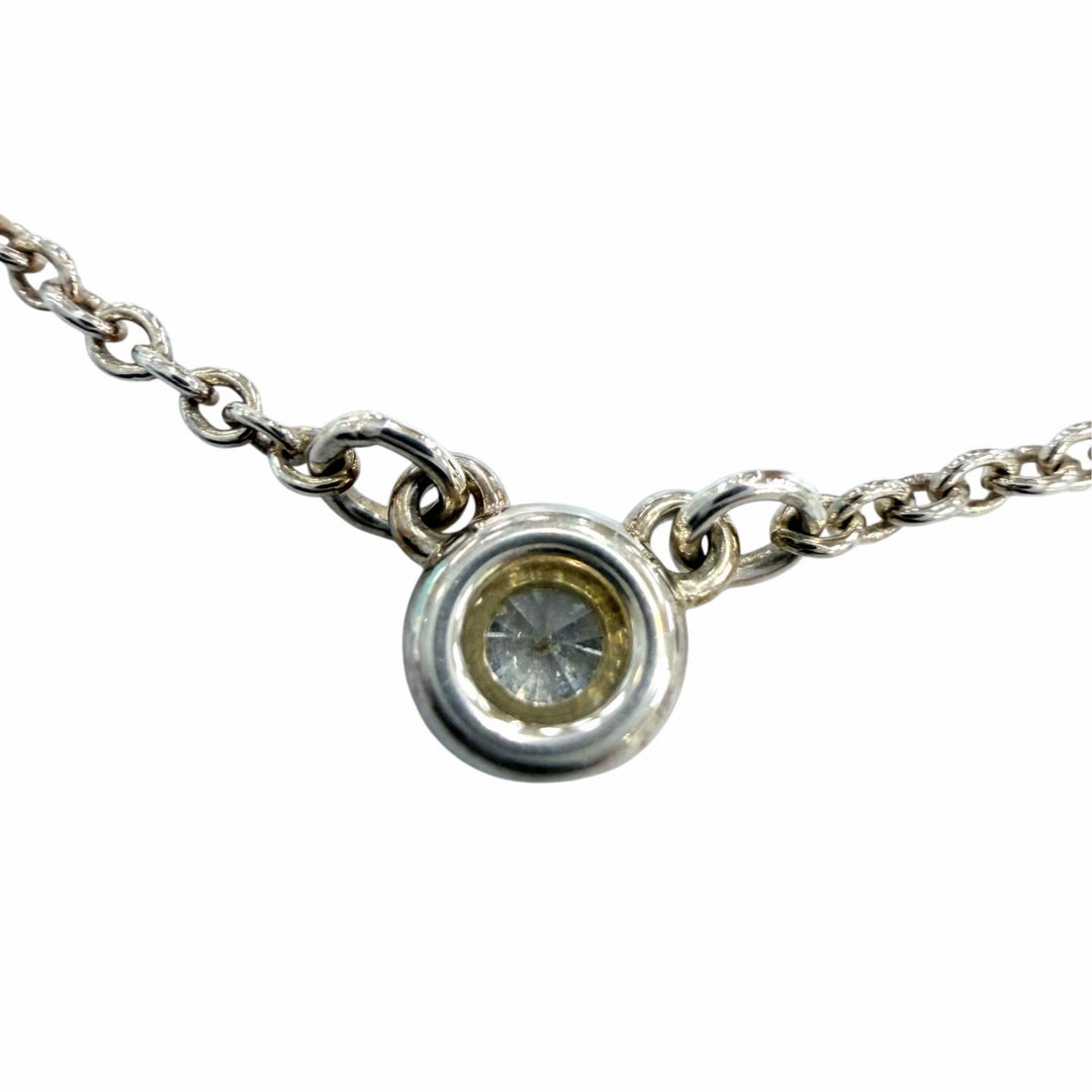 Excellent TIFFANY&Co. Necklace By the Yard Single Diamond Pendant Silver AG925